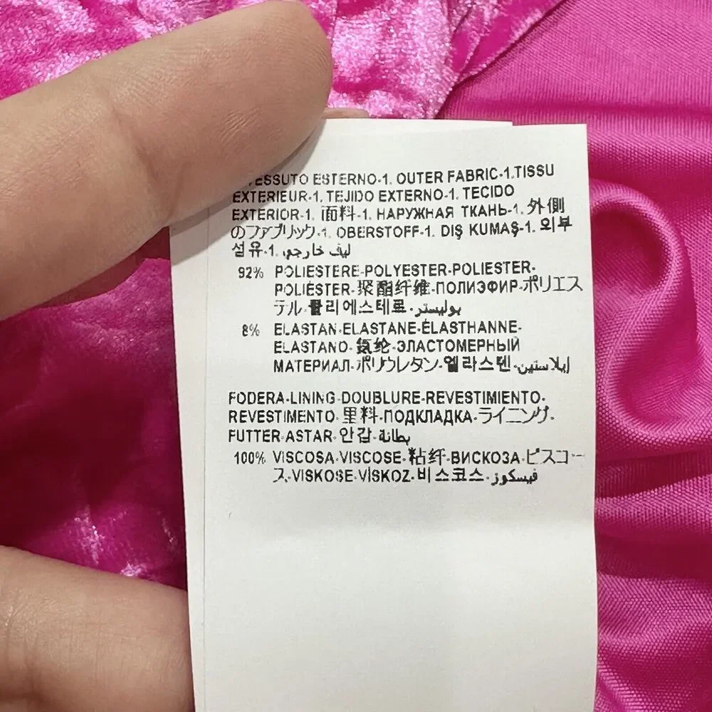 NWT Versace 40 US 4 Runway Biggie Medusa Pink Crushed Velvet Midi Dress $3,225 - Picture 11 of 16
